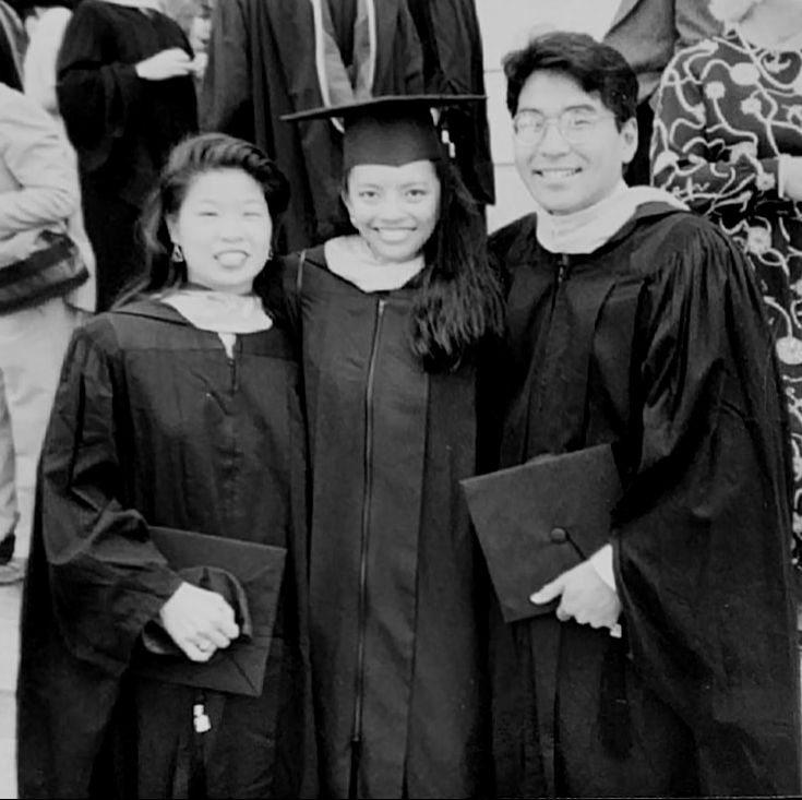 Photo of Alex Wan with friends at GA Tech commencement
